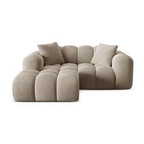 Šviesiai rudos spalvos iš šenilinio audinio kampinė sofa (su kairiuoju kampu/su gultu) Treno – Cosmopolitan Design