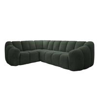 Tamsiai žalios spalvos kampinė sofa (su kairiuoju kampu/„L“ formos) Shell – Miuform