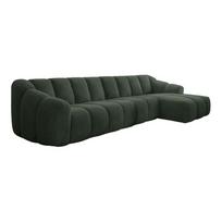 Tamsiai žalios spalvos kampinė sofa (su dešiniuoju kampu/su gultu) Shell – Miuform