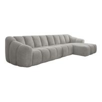Šviesiai pilkos spalvos kampinė sofa (su dešiniuoju kampu/su gultu) Shell – Miuform