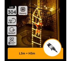 Aigostar - LED lauko kalėdinė girlianda 304xLED/3,6W/230V/8 režimų 3m IP44 šiltai balta