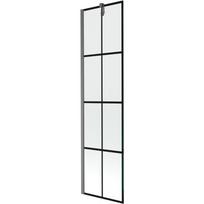 Mexen Next 1-durų vonios pertvara 50 x 150 cm, juodas tinklelis, šukuotas pistoletų pilkumas - 895-050-000-00-77-66