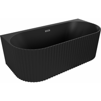 Mexen Sella prie sienos pastatoma rifliuota laisvai stovinti vonia 150 x 75 cm, juoda matinė, gun gray šlifuota perpylimo