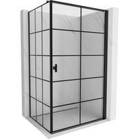 Mexen Mist-B dešinysis varstomasis dušo kabinas 80 x 90 cm, juodas tinklelis, juodas - 8A2T-080-090-70-77-P