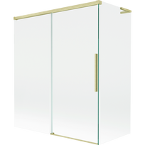 Mexen Rox L dviejų dalių vonios ekrano uždanga 140 + 70 x 150 cm, permatomas, šlifuotas auksinis - 8C9L-140-070-55-00