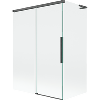 Mexen Rox L dviejų dalių stumdomos dušo durys 120 + 70 x 150 cm, skaidrios, gun gray šepečiuotas - 8C9L-120-070-66-00