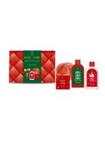 AURORA Kalėdinis kosmetikos rinkinys: dušo gelis/kūno losjonas (2x120 ml), vonios druska (100 g), kempinė