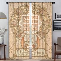 Alphonse Mucha Užuolaidos svetainei Užuolaida kambariui 2 skydų Namų interjero užuolaidos Žaliuzės Pertvara Helovino dekoracija W50xH70cmx2pcs-CL