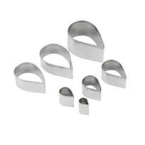 7Pc/Set Waterdrop Shaped Stainless Steel Rose Petal Biscuit Knife Mold Home Pastry Molds Sugar Processing Baking Cake Decor Tool