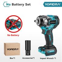 YOFIDRA  Belaidis elektrinis smūginis veržliasukis, 5 pavaros, 1/2'' Akumuliatorinis suktuvas, Automobilių remonto elektrinis įrankis, Skirtas Makita 18V akumuliatoriui No Battery