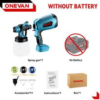 ONEVAN 1000ml belaidis elektrinis purškimo pistoletas buitinis dezinfekcijos sterilizavimo nešiojamas dažų purkštuvas Makita 18v baterijai Without Battery