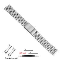 20mm 22mm Nerūdijančio Plieno Solidus Dirželis Nuimamas Modifikuojamas Apyrankė Mido Citizen IWC Seiko Plokščiam ir Lenktam Galui Laikrodžio Dirželis 20mm-width