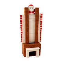 Santa Advent Calendar 3D Santa Claus Down The Fireplace Christmas Countdown Ornament with Sliding Design for Holiday Tabletop Decoration Santa Claus