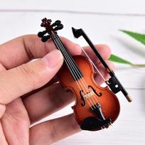 Miniatiūrinis muzikos instrumentas, plastikinis mini smuikas, ornamentas iš plastiko, „pasidaryk pats“ namų dekoravimas su parama
