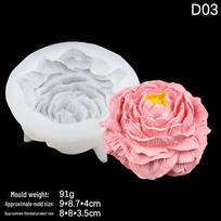 Large Peony Silicone Mold for DIY Flower Soap, Plaster, or Scented Candle Making white