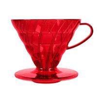 Plastikinis kavinukas Hario V60-02 Dripper Candy Edition, raudona