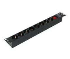 Maitinimo panelė 19\'\' spintai LK-BL-G10G08S (8x240V Schuko, su jungikliu, 1.8m, aliuminis korpusas)