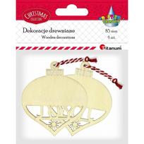 Dekoracija rankdarbiams "Eglutės žaisliukai" 4 vnt. 85mm Titanum