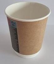Vienkartinis puodelis KRAFT, dvisienis, popierius/PE, 250 ml, D 80 mm, 25 vnt