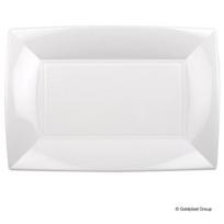 Vienkartinės lėkštės NICE, PP, baltos 34,5x23 cm, 6 vnt