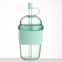 630ML Puodelis su šiaudeliu, dangteliu ir šiaudeliu, nešiojamas, didelės talpos, kavos, pieno ar arbatos puodelis, biuro darbuotojams, sulčių puodelis balta