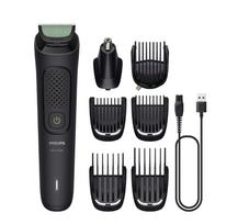 PHILIPS Multigroom Series 3000 8-in-1, Face and Hair MG3930/15. 8 tools. Self-sharpening steel blades. Up to 60 minutes runtime. Rinseable attachments