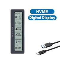 M.2 NVME/NGFF dviejų protokolų SSD korpusas su ekranu USB C tipo SSD adapteris, skirtas NVME PCIE NGFF SATA SSD disko dėžutei