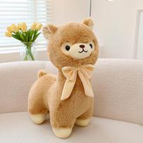 Cream alpaca plush toy cute cute children doll doll to give girlfriend Qixi Festival gift pillow 25cm0.14kg ruda
