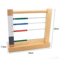 Mažylis medinis Montessori matematikos žaislas karoliukai Abacus žaislas skaičiavimo stovas centas dešimt šimtų tūkstančių karoliukų žaislai vaikams berniukai mergaitės