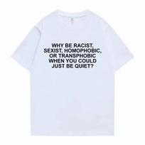 Kodėl būti rasistu Frank marškinėliai Vyriški Šviesūs Hip-Hop Tendencija Marškinėliai Vandenynas Hip-Hop Oversized marškinėliai Vyrams Moterims Laisvalaikio Medvilniniai Trumpomis Rankovėmis S balta