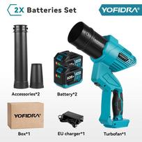 YOFIDRA bešepetėlinis elektrinis turbo pūstuvas 2 IN 1 Turbo pūstuvas Ventiliatorius Lapų Dulkių Sniego Pūtimo Valymo Įrankis Makita Akumuliatoriaus Kaiščiui 2*928VF Battery-EU