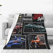 Variklio antklodė JDM GTR Automobilio Drift Turbo Pliušinė Šilta SuperMinkšta Flanelinė Vilnos Mėtoma Antklodė Sofai Lovatiesei Antklodei Kelionėms Dovanos#(1) 75X95CM pilka spalva