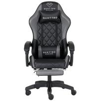 Žaidimų kėdė su pakoju Quattro Carbon Gray