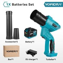 YOFIDRA bešepetėlinis elektrinis turbo pūstuvas 2 IN 1 Turbo pūstuvas Ventiliatorius Lapų Dulkių Sniego Pūtimo Valymo Įrankis Makita Akumuliatoriaus Kaiščiui 1*928VF Battery-EU