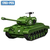 Karinis Antrojo Pasaulinio Karo M4 Sherman Vidutinis Tankas Statybiniai Blokiniai MOC Antrojo Pasaulinio Karo M26 Pershing Pagrindinis Kovinis Tankas Ginklo Blokeliai Žaislai Berniukų Dovanos