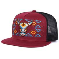 Men Colorful Bull Head Embroidered Hip Hop Hat Mesh Hat Outdoor Adjustable Sunscreen Leisure Hat Spring Autumn Travel Tourism Beach Vacation juoda