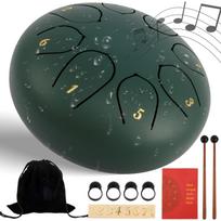 Lietaus būgnas 8 tonų 6 colių anglinio plieno liežuvėlių būgnas lauko sodui čakrų lietaus būgnas muzikos instrumentai nerūdijantis lietaus būgnas žalia