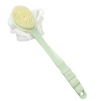 Long Handle Shower Body Brush Back Scrubber Anti Slip with Hanging Hole for Body Cleaning Tools žalia