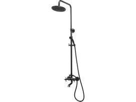 Dušas komplekts Retro melnā, FALA, 75809, 2 pogas, misiņš, augstums 95-130 cm