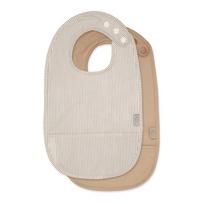 Smėlio spalvos seilinukai vaikams 2 vnt. Classic Stripes Camel – Cam Cam Copenhagen