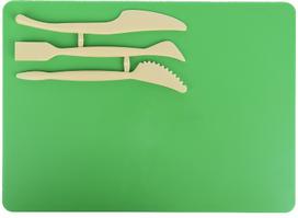 Lentelė plastilinui KITE, 250x180mm, su 3 įrankiais, žalios sp.