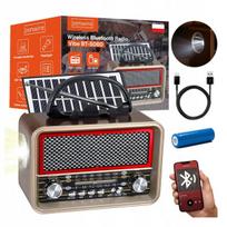 Nešiojamasis radijo imtuvas su saulės baterija retro FM/AM/SW Bluetooth su žibintuvėliu Zenwire Vibe BT-S060