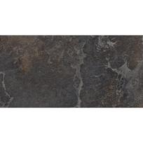 Mexen Blaze Nero glazūruotos akmens masės plytelės rekt. G1, grindų ir sienų plytelė 120 x 60 cm, raižytas paviršius