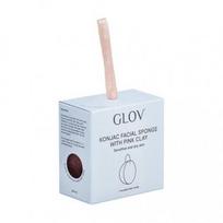 Glov Konjac Facial Sponge With Pink Clay Veido kempinėlė, Pink