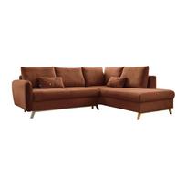 Oranžinės spalvos sofa-lova Miuform Scandic Lagom L, dešinysis kampas