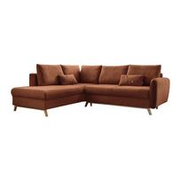 Oranžinės spalvos sofa-lova Miuform Scandic Lagom L, kairysis kampas