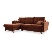 Oranžinės spalvos sofa-lova Miuform Scandic Lagom, kairysis kampas