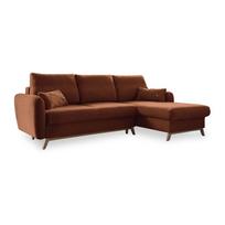 Oranžinės spalvos sofa-lova Miuform Scandic Lagom, dešinysis kampas
