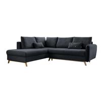 Tamsiai pilka sofa-lova Miuform Scandic Lagom L, kairysis kampas
