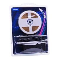 LED juostos rinkinys su maitinimo šaltiniu, 5m, COB, 8W/m, 12Vdc, 800lm/m, šiltai balta 3000K